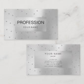Silver Grey Metallic Abstracte Crystals Swarovski Visitekaartje (Voorkant / Achterkant)