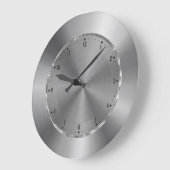 Silver Grey Metallic Design Roestvrij-staalblik Grote Klok (Hoek)