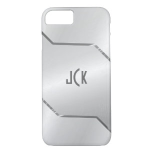 Silver Grey Metallic Design Stainless Steel Kijk Case-Mate iPhone Case