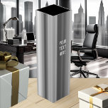 Silver Grey Metallic Design Wine Gift Box Wijn<br><div class="desc">Wijncadeaudoos met een zilvergrijs metalen ontwerp geïnspireerd door tinnen daken. Leuk voor zijn verjaardag,  Vaderdag of andere viering.</div>