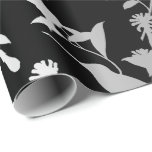 Silver Grey Metallic Hummingbird Flowers Black Cadeaupapier<br><div class="desc">Glam en Chic Contemedhedendaags Abstract wrapppapier Kan een prachtig decor zijn voor veel evenementen zoals bruiloft,  verjaardag,  verjaardag,  afstuderen,  nieuw huis,  zakelijk,  vogelverschrikkerij,  enz. designK</div>