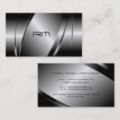Silver Grey Metallic look-Stainless Steel Pattern Visitekaartje (Voorkant / Achterkant)