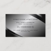 Silver Grey Metallic look-Stainless Steel Pattern Visitekaartje (Achterkant)