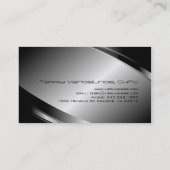 Silver Grey Metallic look-Stainless Steel Pattern Visitekaartje (Achterkant)