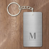 Silver Grey Metallic Monogramed Sleutelhanger