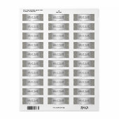 Silver Grey Metallic Pattern Floral Swirls 2 Etiket (Full Sheet)