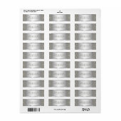 Silver Grey Metallic Pattern Swirls Etiket (Full Sheet)