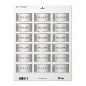 Silver Grey Metallic Pattern Swirls Etiket (Full Sheet)