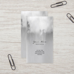 Silver Grey Metallic Rain Cloud Ombre Minimale VIP Visitekaartje