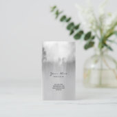 Silver Grey Metallic Rain Cloud Ombre Minimale VIP Visitekaartje (Staand voorkant)