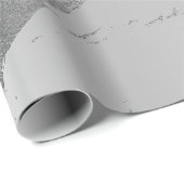 Silver Grey Metallic Strokes Marble Shiny Glam Cadeaupapier (Rol Hoek)