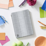 Silver Grey Metallic Texture Afbeelding Monogram iPad Pro Cover<br><div class="desc">Zilver grijs afbeelding met een metalen textuurachtergrond,  geborsteld aluminium met een aangepast monogram. Eenvoudig,  minimalistisch ontwerp.</div>