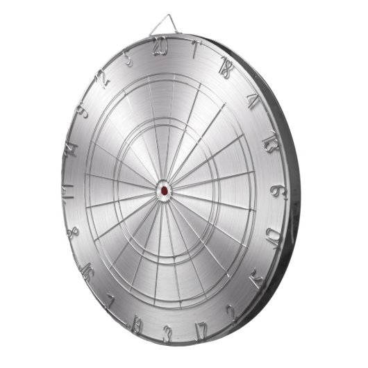 Silver Grey Metallic Textuur Dartbord (Voorkant Rechts)