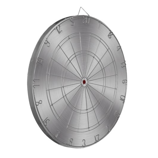Silver Grey Metallic Textuur Dartbord (Voorkant Links)