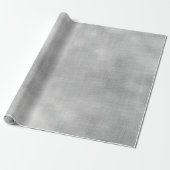 Silver Grey Minimal Linen Textile Burlap Canva Cadeaupapier (Uitgerold)