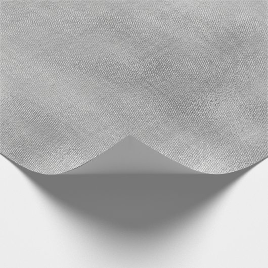 Silver Grey Minimal Linen Textile Burlap Canva Cadeaupapier (Hoek)
