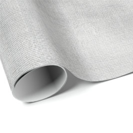 Silver Grey Minimal Linen Textile Burlap Canva Cadeaupapier