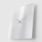 Silver Grey Minimal Monochrom Metallic Steel Vierkante Klok (Hoek)