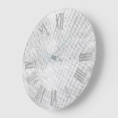 Silver Grey Minimal Monochrom Roman Numbers Grote Klok (Hoek)