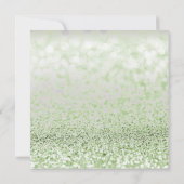 Silver Grey Minimale geboorte Mint Green Glitter Kaart (Achterkant)