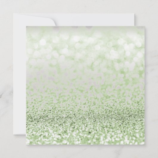 Silver Grey Minimale geboorte Mint Green Glitter Kaart (Achterkant)