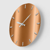 Silver Grey Minimalism Honey Coral Gold Grote Klok (Hoek)