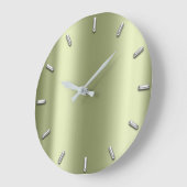 Silver Grey Minimalism Lemon Green Mint Elegant Grote Klok (Hoek)