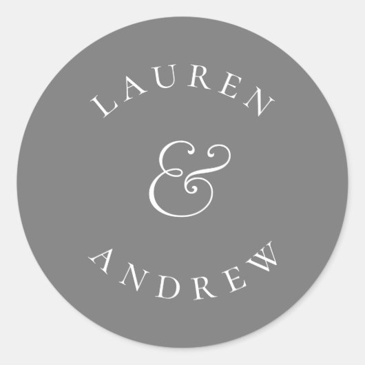 Silver Grey Minimalist Sticker Envelope zegels (Voorkant)