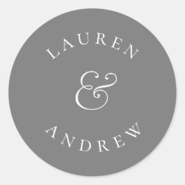 Silver Grey Minimalist Sticker Envelope zegels