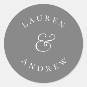 Silver Grey Minimalist Sticker Envelope zegels