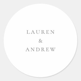 Silver Grey Minimalist Sticker Envelope zegels