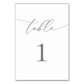 Silver Grey Minimalist Table Number Kaart (Achterkant)