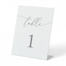 Silver Grey Minimalist Table Number