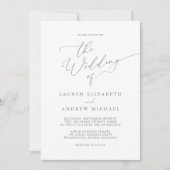Silver Grey Minimalist Weddenschap Kaart (Voorkant)