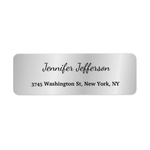 Silver Grey Modern Handschriftrein Professional Etiket