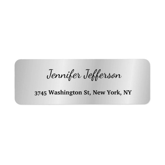 Silver Grey Modern Handschriftrein Professional Etiket (Voorkant)