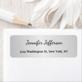Silver Grey Modern Handschriftrein Professional Etiket (Insitu)
