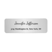 Silver Grey Modern Handschriftrein Professional Etiket (Voorkant)