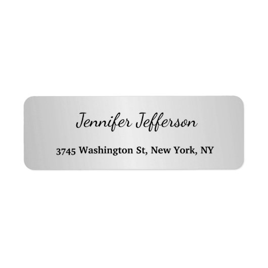 Silver Grey Modern Handschriftrein Professional Etiket (Voorkant)