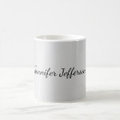 Silver Grey Modern Handwriting Jouw naam Koffiemok (Center)