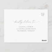 Silver Grey Modern Minimalist Wedding RSVP Briefkaart (Achterkant)