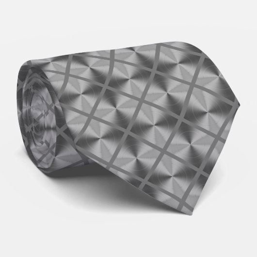 Silver Grey Modern Pattern Stropdas (Opgerold)