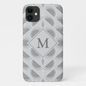 Silver Grey Monogram Watermelon Case-Mate iPhone Case (Achterkant)