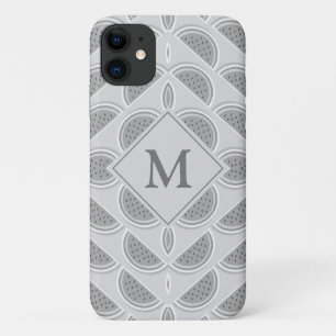 Silver Grey Monogram Watermelon Case-Mate iPhone Case