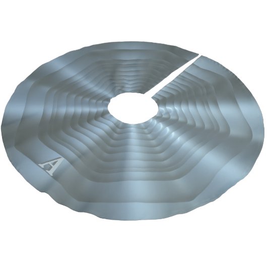 Silver Grey Monogrammed kerstboomrok Kerstboom Rok (Gekanteld)