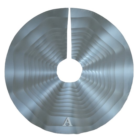 Silver Grey Monogrammed kerstboomrok Kerstboom Rok (Voorkant)