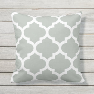 Silver Grey Moroccan Quatrefoil Kussens voor gebru