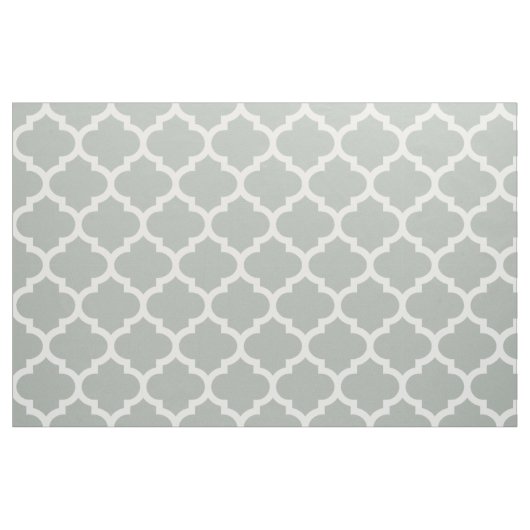 Silver Grey Moroccan Quatrefoil Trellis Fabric Stof (Fat Quarter)