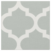 Silver Grey Moroccan Quatrefoil Trellis Fabric Stof (Close Up)