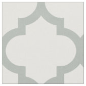 Silver Grey Moroccan Trellis Pattern Fabric Stof (Close Up)